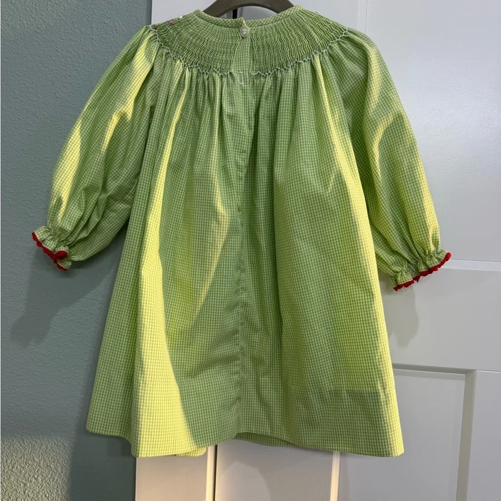 Girls' Lime Green Smocked Holiday Dress